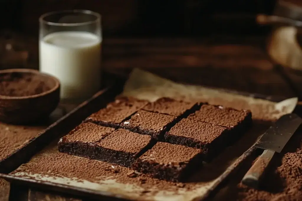 Dark chocolate bark with nuts, chocolate-covered almonds, and a chocolate smoothie for healthy snacking.