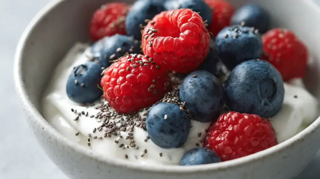 greek yogurt bowl chia berries glp-1 breakfast recipe