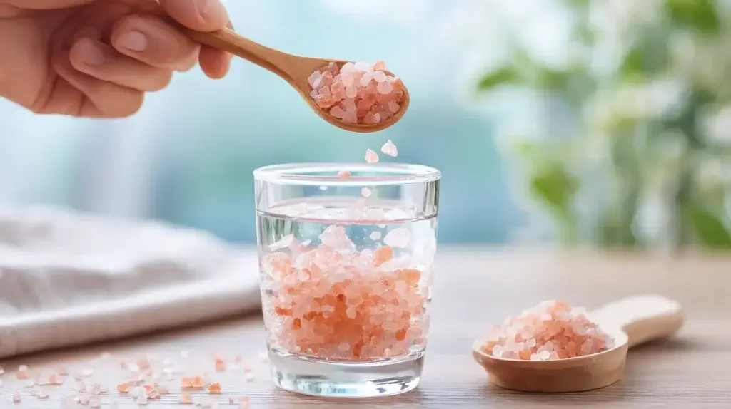 mixing pink Himalayan salt into water for weight loss