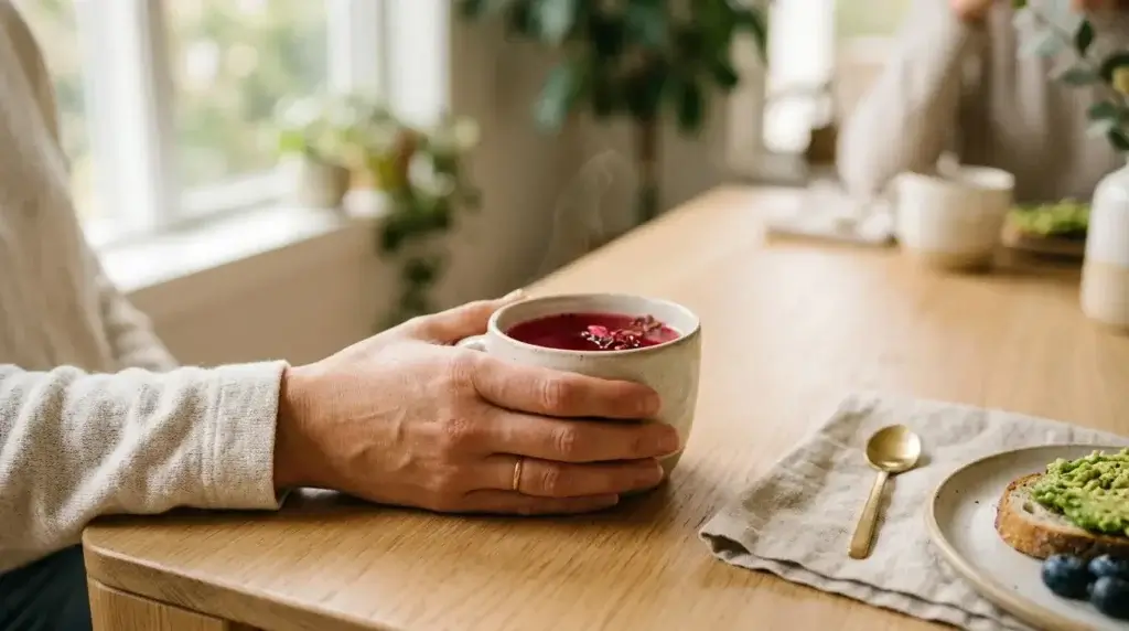 drinking hibiscus tea daily to support healthy blood pressure