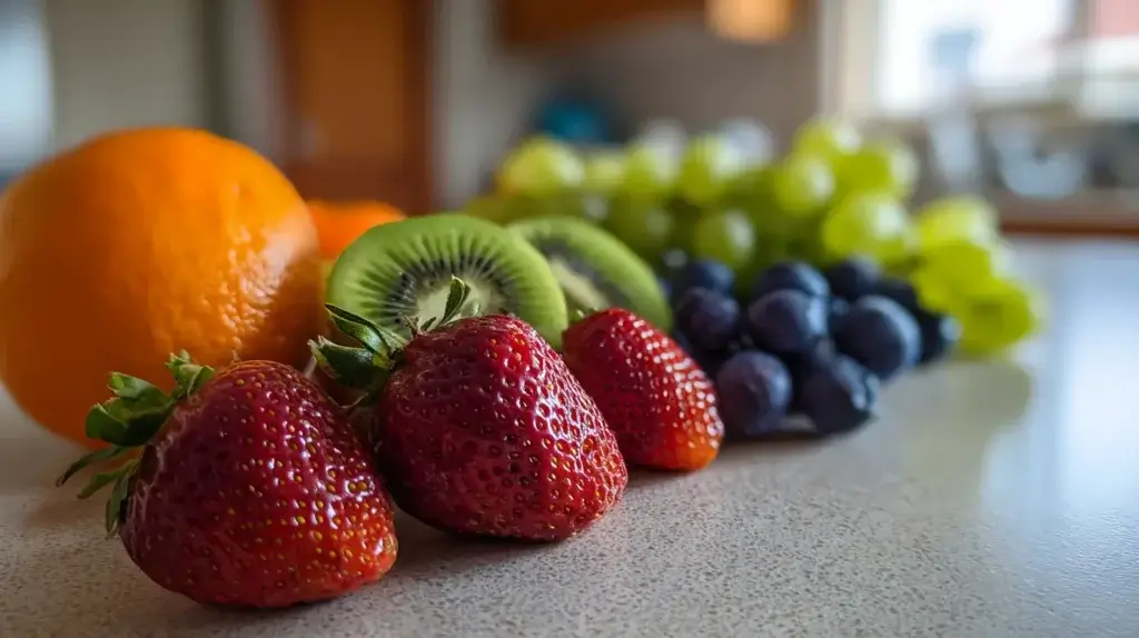 Fresh fruits used for a Meghan Markle rainbow fruit platter