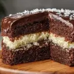 mounds cake with coconut filling