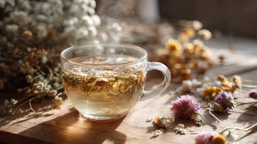 herbal teas in a calming daily wellness routine