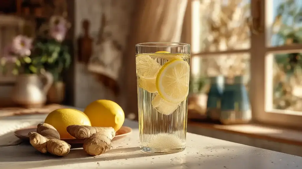 Morning drink in a daily wellness drink routine to support hydration and digestion