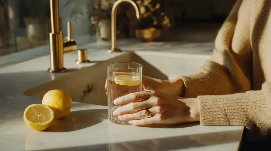 Making a morning hydration drink at home