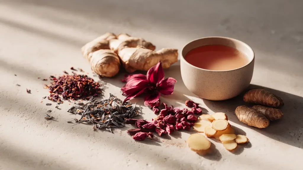 types of herbal teas used in wellness drink routines