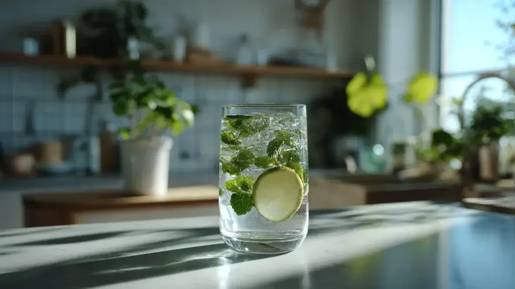 best electrolyte drinks for beginners in a simple glass on kitchen counter