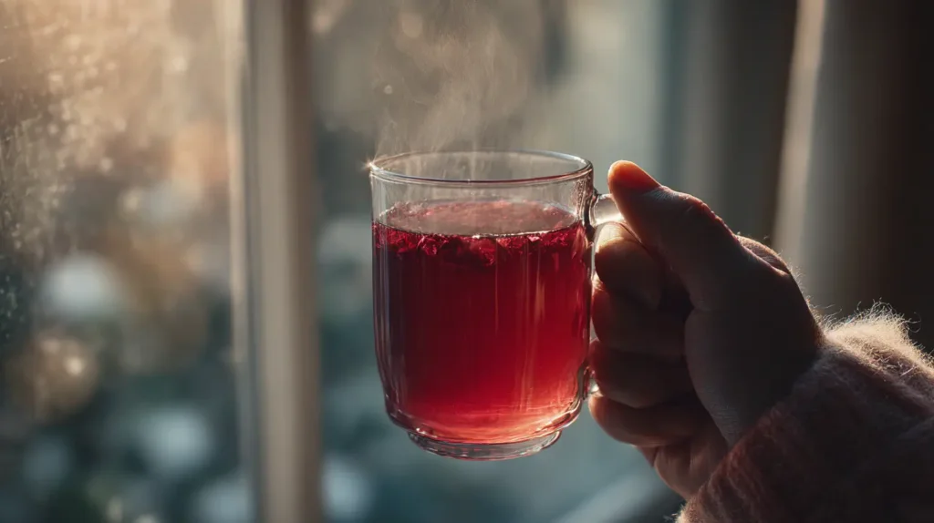 drinking hibiscus tea in the morning for hydration