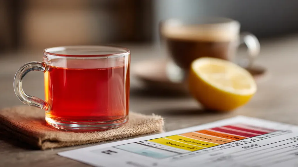 is hibiscus tea acidic pH level comparison chart