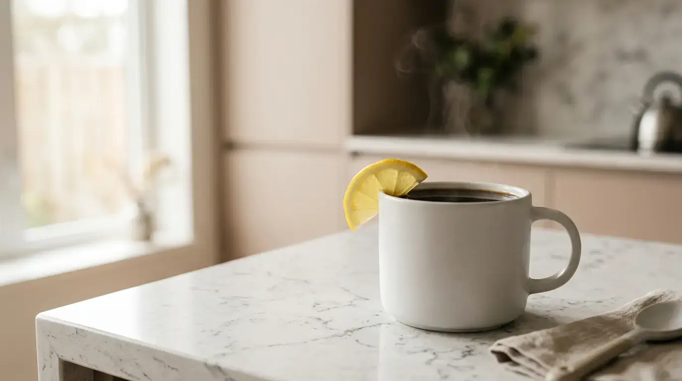 coffee with lemon side effects wellness drink close up