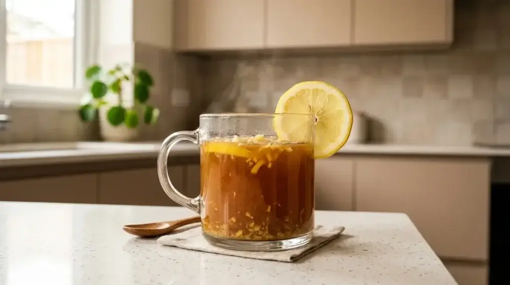 coffee with ginger and lemon safer alternative close up