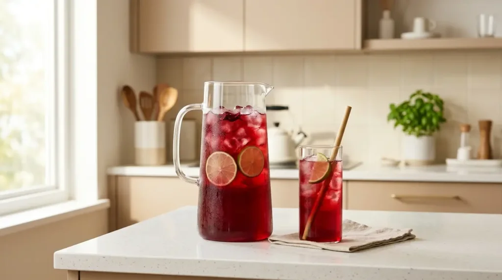 hibiscus tea cold brew pitcher for men's daily wellness routine and weight management