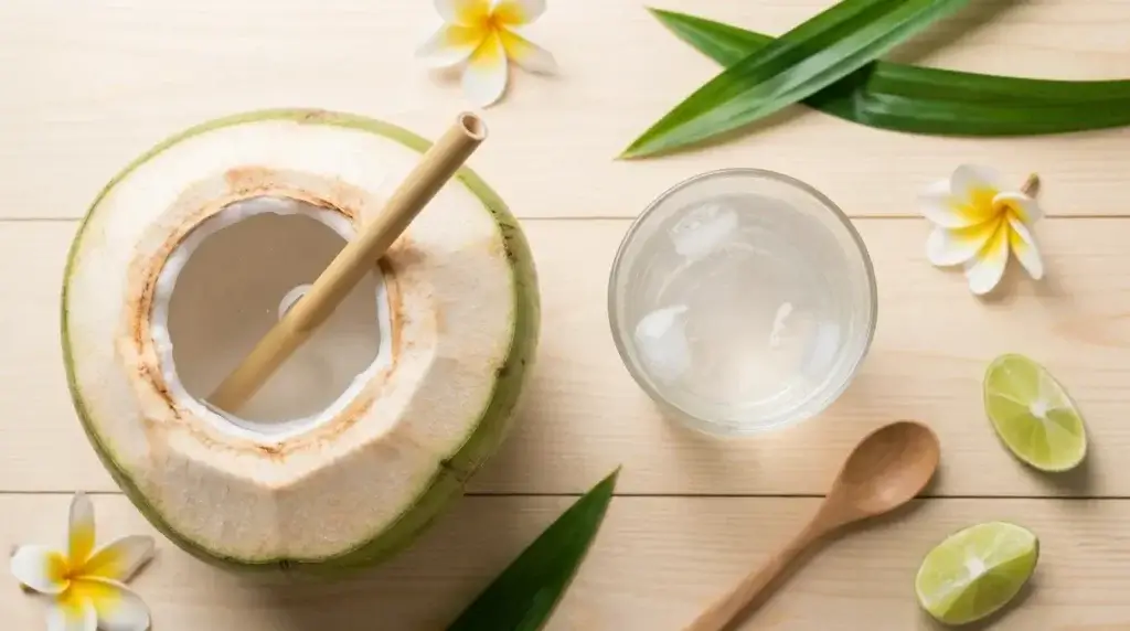 fresh coconut water for natural electrolytes and hydration