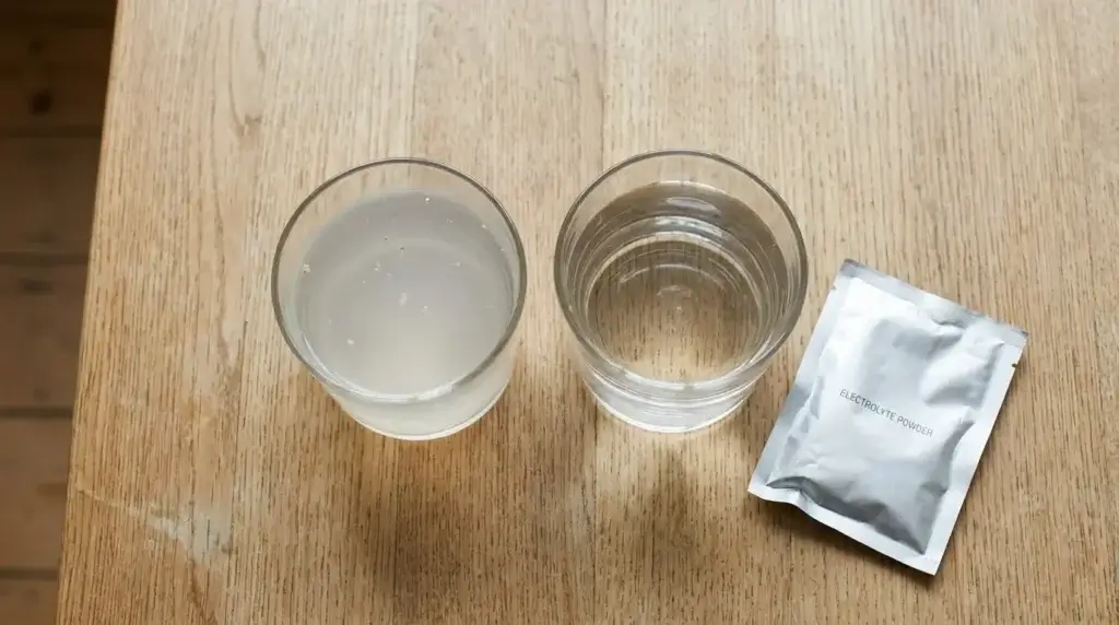 coconut water compared to electrolyte powder drink mixes