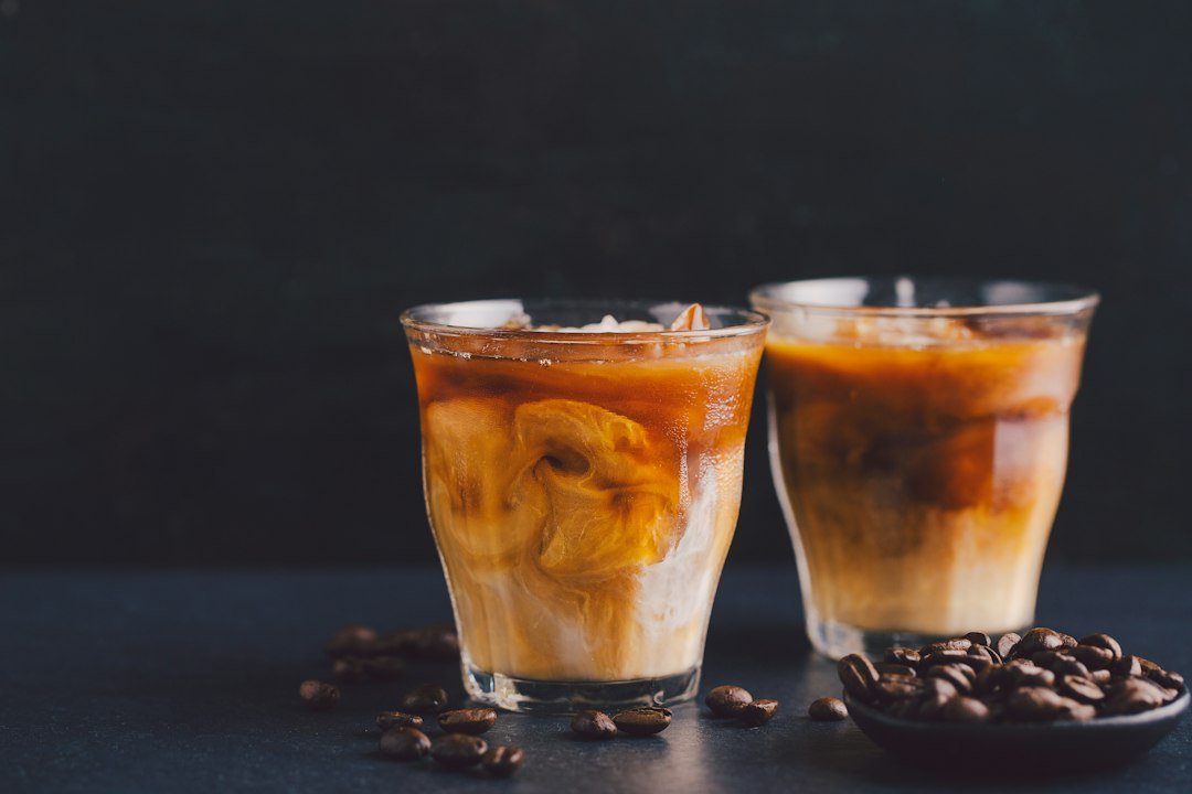 Iced coffee serving idea with homemade vanilla syrup